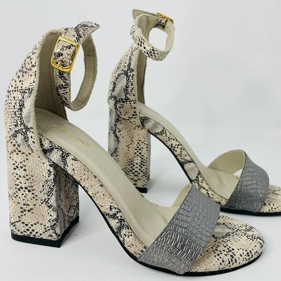 KAANAS Women's Tenedos Heel high ankle strap Open Toe Sandal Shoe Heeled Sz 5M. - Picture 2 of 6